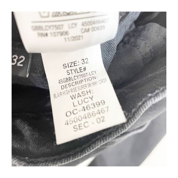 Hudson Blair Women's Black Denim High Rise Stretch Super Skinny Jeans Size 32 - Picture 3 of 6